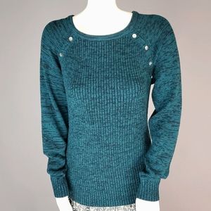 GUESS Women's Urielle Studded Sweater Teal